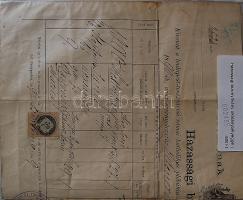 Házassági bizonyítvány okmánybélyeggel (1890)Bp. terézvárosi rom.kat. plébánia