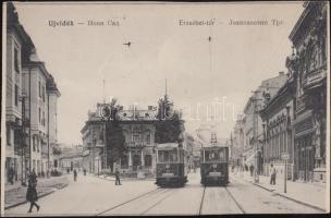 Újvidék Erzsébet tér, villamosok / square, trams