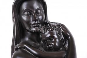 Veronese Stúdió: Anya gyermekével, jelzett, festett műgyanta, apró lepattanással, m:18 cm