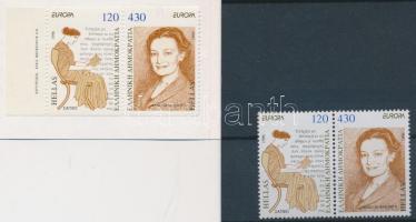 Europa CEPT: Famous women pair + stamp-booklet, Europa CEPT: Híres nők pár + bélyegfüzet