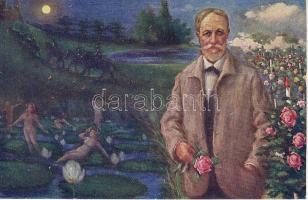 Színes képeslap Jókai Mór képével