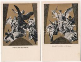 5 db régi képeslap: 34. Eucharisztikus Világkongresszus, Budapest 1938, pinx. Benczur / 5 postcards:...