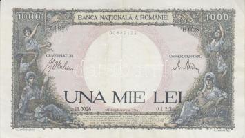 Románia 1941. 1000L T:III Romania 1941. 1000 Lei C:F