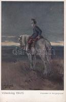 WWI, Outpost at dawn, artist signed