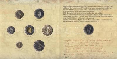 2005. 1Ft-100Ft 7klf db + 10Ft "József Attila" dísztokos szettben (2xklf) T:PP-BU Csak 700...