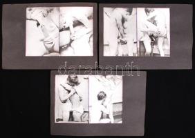 26 db Cca 1960 pornográf fénykép, albumlapokra ragasztva, 13×10 cm