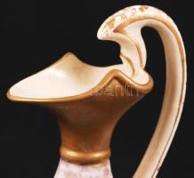 Fischer J. Budapest, szecessziós karaffa, fajansz, kézzel festett, restaurált, m:29 cm