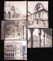 1900-1910 Velence, 5db felvétel /  Venice, 5 photos, 17x20-25x19cm