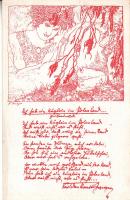 WWI military romantic postcard, quote from Karl-Dankwart Zwerger, artist signed