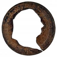 1936. 2P Ag "Liszt" körbevágott kitűzővé alakítva az eredeti érmével T:2-