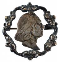 1936. 2P Ag "Liszt" körbevágott kitűzővé alakítva az eredeti érmével T:2-