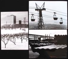 1970-1980 Gebhardt György (1910-1993) 3db vintage fotóművészeti alkotása ipari motívumokról. Az egyik kép aláírva, de a másik kettő is garantáltan a fotós hagyatékából származik