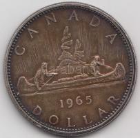 Kanada 1965. 1$ Ag "Kenu" T:2- Canada 1965. 1 Dollar Ag "Canoe" C:VF