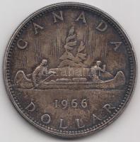 Kanada 1966. 1$ Ag "Kenu" T:2- Canada 1966. 1 Dollar Ag "Canoe" C:VF