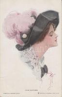 Fine feathers, lady, artist signed