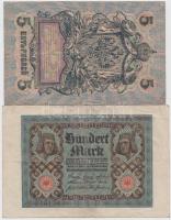 Oroszország 1912-1917. 5R + Német Birodalom / Weimari Köztársaság 1920. 100M + Lengyelország 1919. 1...
