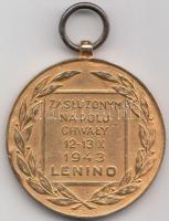 Lengyelország 1943. "Érdemérem - arany fokozat" aranyozott kitüntetés C:XF Poland 1943. "Medal for Merit on the Field of Glory  - Gold Class", gold plated decoration without ribbon T:2