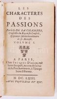 Marin Cureau de La Chambre: Les characteres des passions I., III-V. Paris, 1658, Jacques d'Alli...