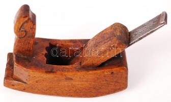 Antik kádár gyalu, jelzett, h:16 cm, m:9 cm