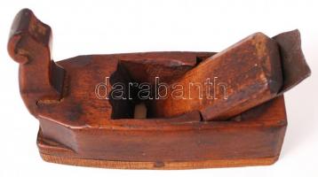 Antik kádár gyalu, jelzett, h:17 cm, m:11 cm