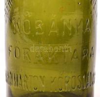 2 db üvegpalack, "Kristáy" felirattal és magyar címerrel, hibátlan, Dreher Antal Körösladá...