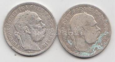 1893/95. 1K Ag (2x) T:2-,3