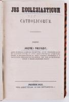 Josephus Porubszky: Jus ecclesiasticum catholicorum. Pestini, 1853, typ. Aemilii Müller. Korabeli fé...
