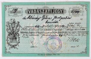 1918 Vadászati jegy / Hunting pass