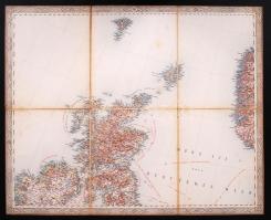 Cca 1900 4 db vászon térkép, német és angol nyelven, Málta-Szicília, Olaszország-Balkán, Skócia és F...