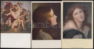 3 db régi festményreprodukció, pinx. Rubens, Jean Baptiste Greuze / 3 painting reproductions, pinx. Rubens, Jean Baptiste Greuze
