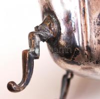 1872-1937 800-as tisztaságú, pesti "dianás" jelzésű, négy lábon álló, ezüst (Ag) kínáló (a...