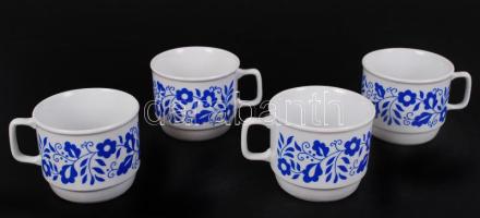 4db, matricás díszítésű, jelzett Zsolnay retró bögre / 
Retro Zsolnay porcelain mugs, 8cm