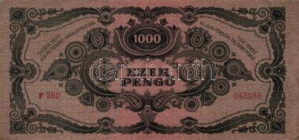 1945. 1000P bélyeg nélkül T:II- + 10.000P bélyeggel + 100.000P + 1.000.000P + 10.000.000P + 1946. 8d...