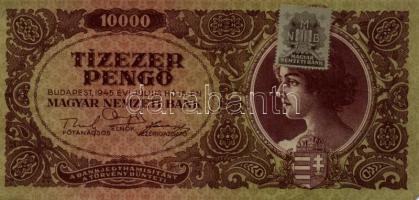 1945. 1000P bélyeg nélkül T:II- + 10.000P bélyeggel + 100.000P + 1.000.000P + 10.000.000P + 1946. 8d...