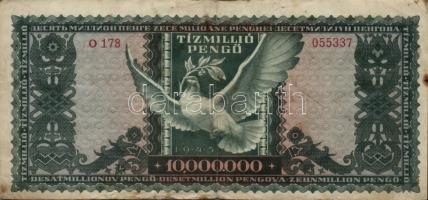 1945. 1000P bélyeg nélkül T:II- + 10.000P bélyeggel + 100.000P + 1.000.000P + 10.000.000P + 1946. 8d...