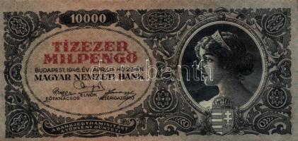 1945. 1000P bélyeg nélkül T:II- + 10.000P bélyeggel + 100.000P + 1.000.000P + 10.000.000P + 1946. 8d...
