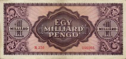 1945. 1000P bélyeg nélkül T:II- + 10.000P bélyeggel + 100.000P + 1.000.000P + 10.000.000P + 1946. 8d...