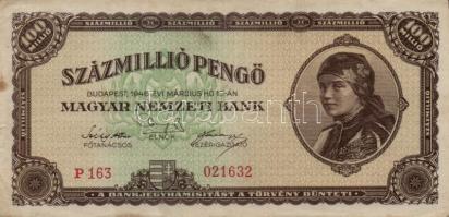 1945. 1000P bélyeg nélkül T:II- + 10.000P bélyeggel + 100.000P + 1.000.000P + 10.000.000P + 1946. 8d...