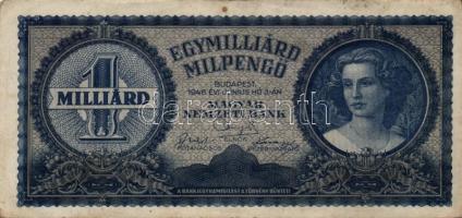 1945. 1000P bélyeg nélkül T:II- + 10.000P bélyeggel + 100.000P + 1.000.000P + 10.000.000P + 1946. 8d...