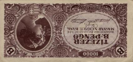 1945. 1000P bélyeg nélkül T:II- + 10.000P bélyeggel + 100.000P + 1.000.000P + 10.000.000P + 1946. 8d...