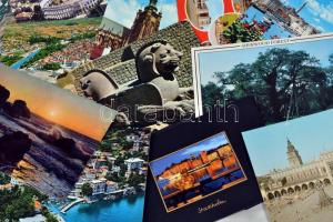 Kb. 400 db modern, fekete-fehér és színes, magyar és külföldi képeslap / 400 modern, black and white, colorful Hungarian and foreign postcards