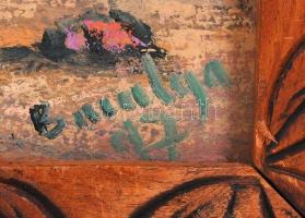 Olvashatatlan jelzéssel: Varacskosdisznó. Olaj, vászon-farost, díszes keretben, 70×84 cm