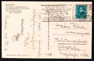 1935 A főiskolai világbajnokságról küldött aláírt képeslap