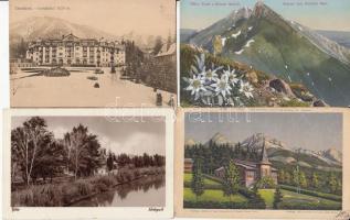 27 db régi Tátra városképes lap, közte néhány Tátrafüred és egy Békés városképes lap / 27 old postcards: Tátra, Tátrafüred, Békés