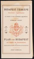 1983 Homolka József: Budapest térképe 1890. Színezett, foltos, reprint kiadás, 78×62 cm