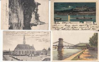 16 db vegyes Budapest városképes lap, közte néhány litho és egy Kolozsvár városképes lap / 16 postcards: 15 Budapest, 1 Kolozsvár