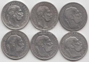 1893-1915. 1K Ag "Ferenc József" (6x) T:vegyes