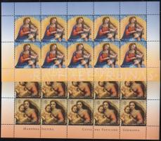 The Sistine Madonna and Madonna di Foligno are 500 years old set + mini sheet pair 500 éves a Sixtus...