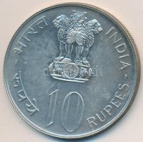 India 1973. 10R Ag "F.A.O." T:2 India/Republic 1973. 10 Rupees Ag "F.A.O." C:XF