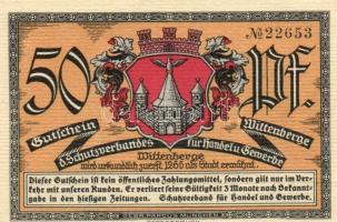 Német Birodalom / Weimari Köztársaság / Wittenberge 1921. 50Pf (4x) mind klf T:I,I-
German Empire / ...